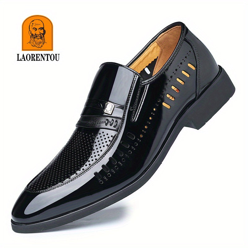 LAORENTOU Men's Leather Loafer Shoes Lightweight Non Slip Formal Shoes