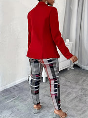 Women's Plus Plaid Print Drawstring Tapered Pants