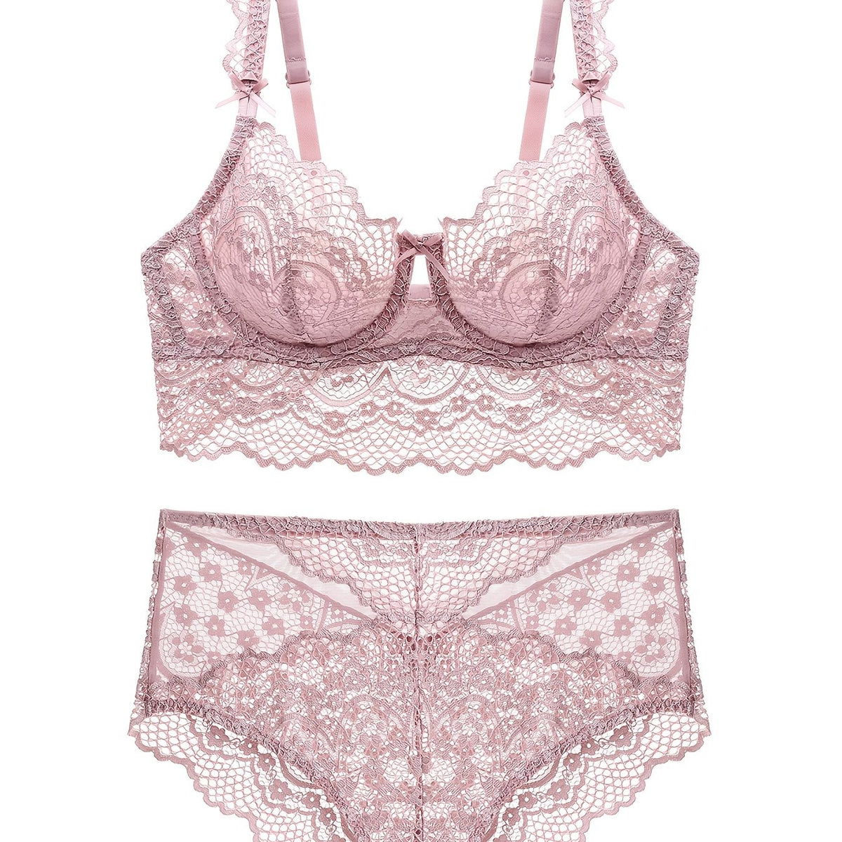 Floral Lace Lingerie Set Thin Cup Intimates Bra & Panties