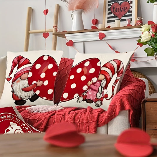 4pcs Linen Printed Sofa Cushion Pillowcase Living Room Backrest Pillow