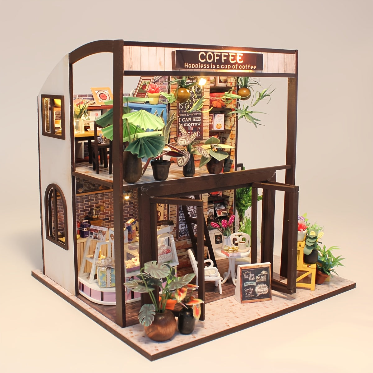 DIY Dollhouse Kit Time Travel Cafe Theme Mixed