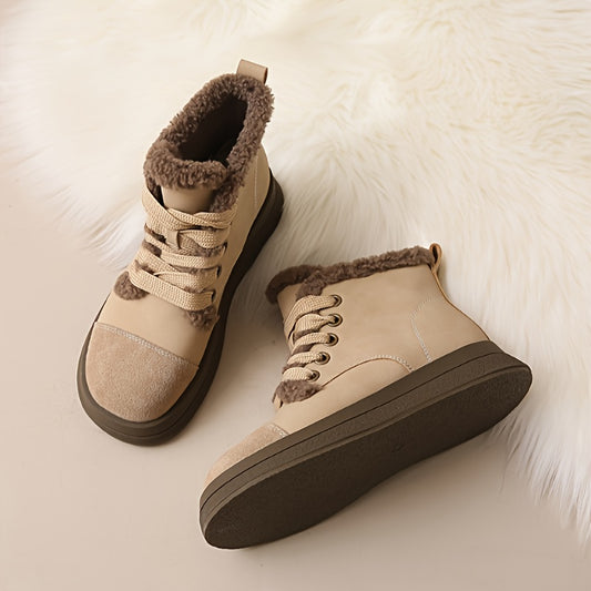 Women's Plush Snow Boots Retro Warm Ankle Boots