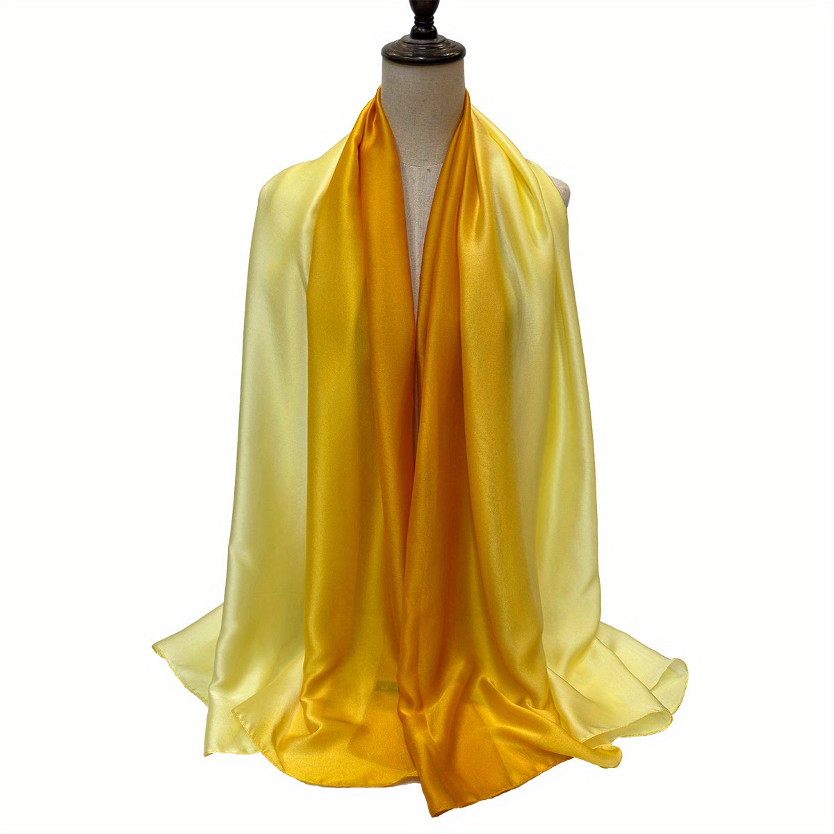 Gradient Satin Scarf Hijab Breathable Shawl Silk Head Wrap