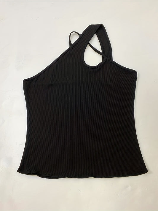 Sexy Asymmetrical Criss Cross Sleeveless Top