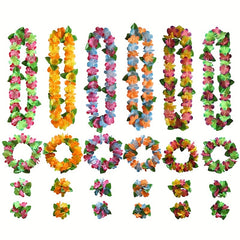 4Pcs Hawaiian Flower Leis Garland Necklace DIY Decoration Fancy Dress Party