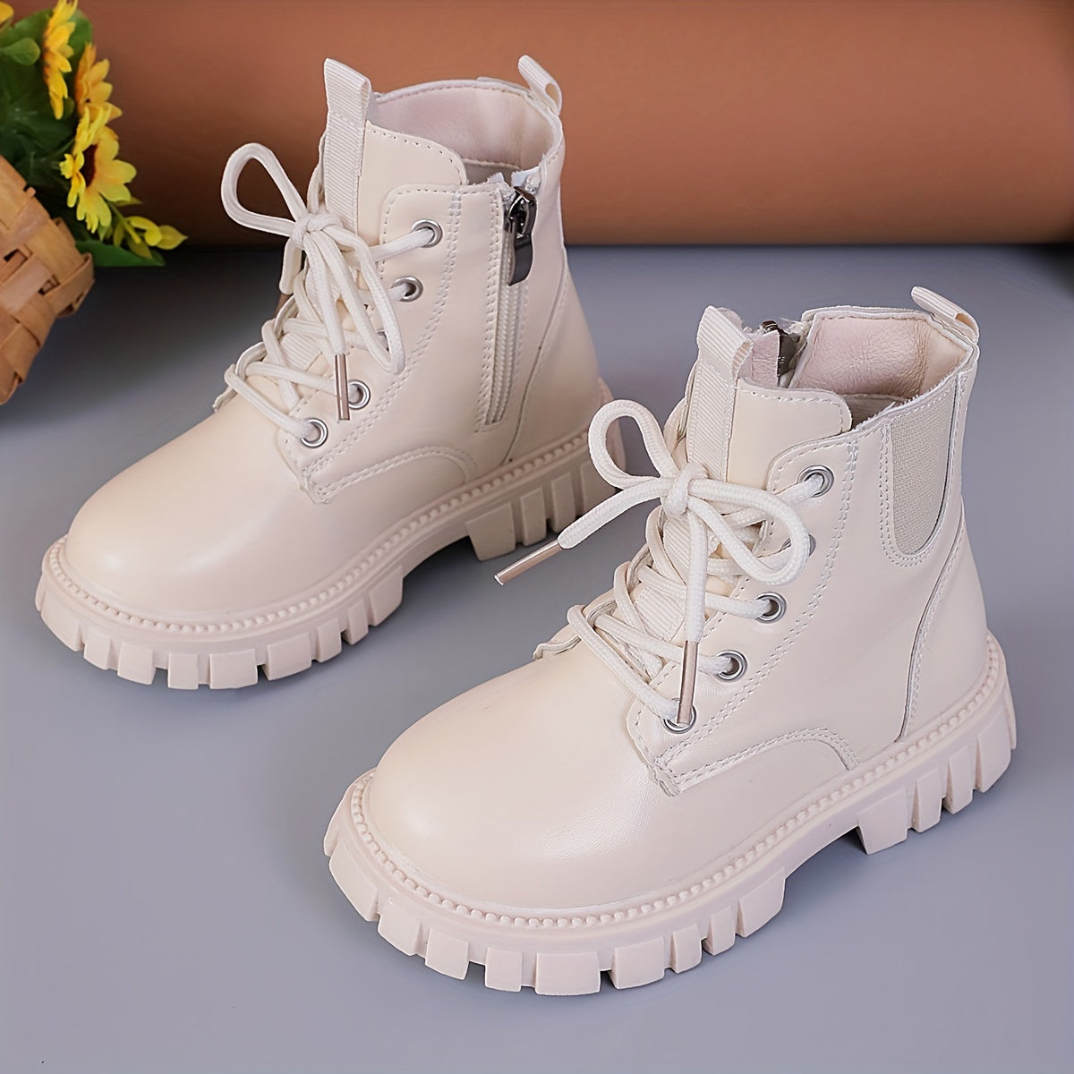 Girls' Warm Fleece Boots with Zipper for Autumn/Winter
