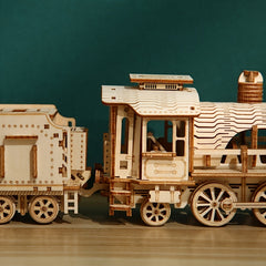 DIY Train Puzzle Model Assembly Car 3D Wooden Puzzle Toys