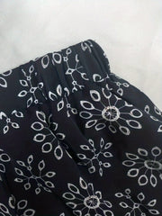  Damask Print Cut Out Slight Stretch Pants