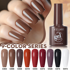 Autumn & Winter Gel Nail Polish Set 9 Colors Soak Off Alcohol Glossy Finish