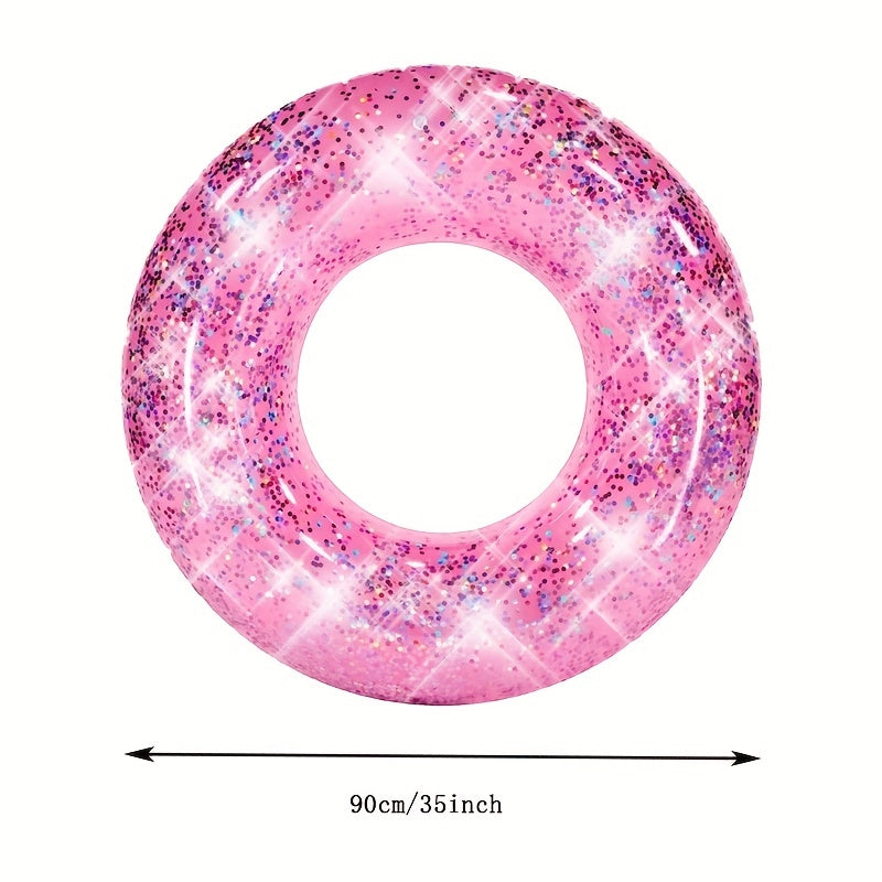 Glitter Swim Ring Inflatable Pool Tube for Kids & Adults