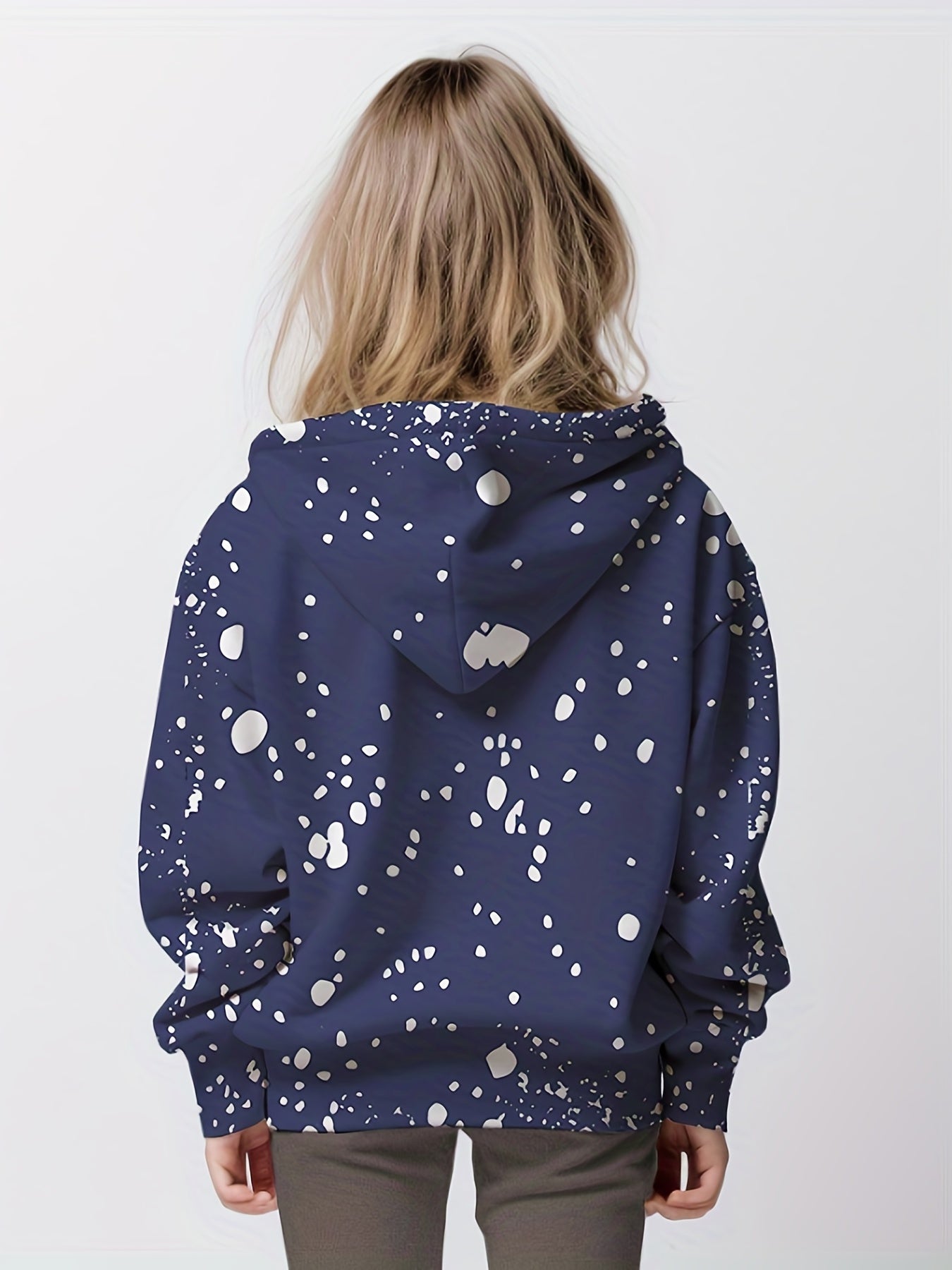 Girls' 'Peace Love Kidlife' Print Hooded Sweatshirt Pullover