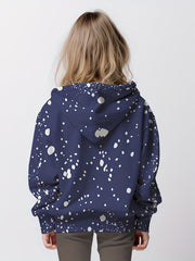 Girls' 'Peace Love Kidlife' Print Hooded Sweatshirt Pullover