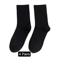 4 pairs Women's Essential & Cotton Blend Mid Tube Socks Pack
