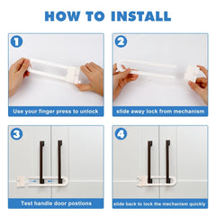 Tinabless U Shaped Sliding Cabinet Locks - Child Proof Latches