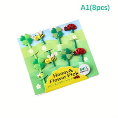 12Pcs Fruit Picks Toothpicks Mini Creative Food Forks Bento Accessories