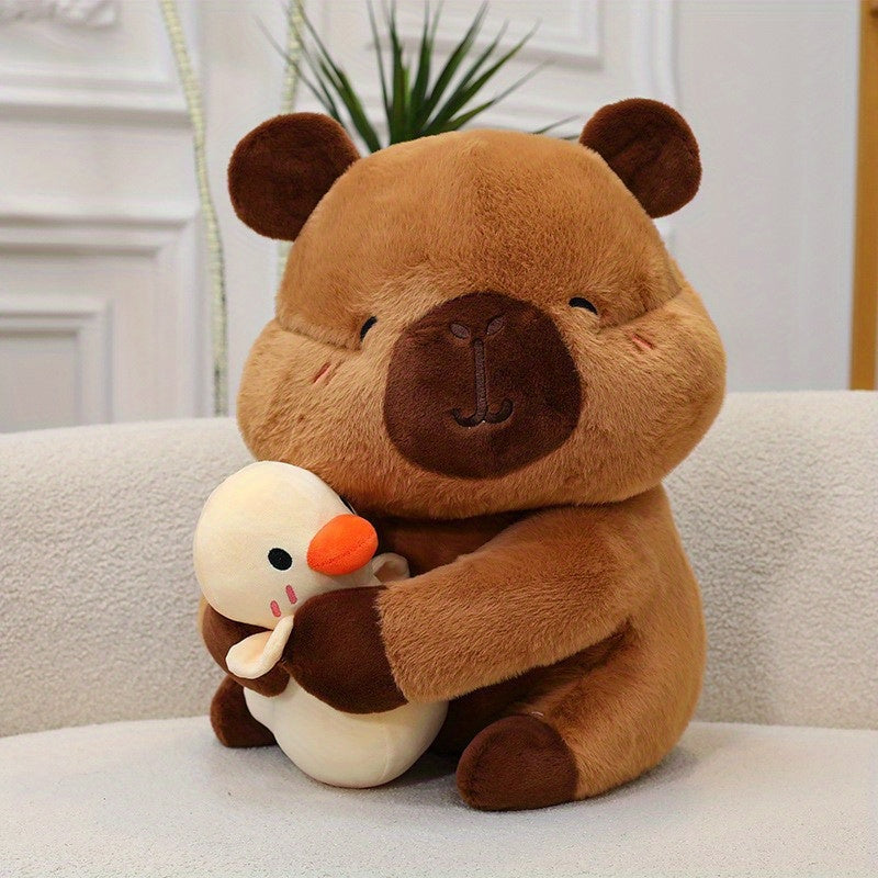Capybara Plush Toy & Duck Stuffed Animal Brown