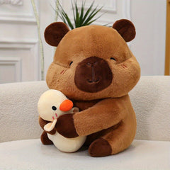 Capybara Plush Toy & Duck Stuffed Animal Brown