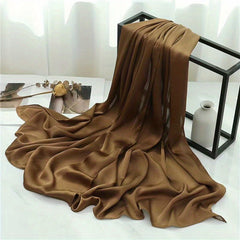 Silk Yarn Scarf Solid Chiffon Hijab Soft Breathable Headscarf