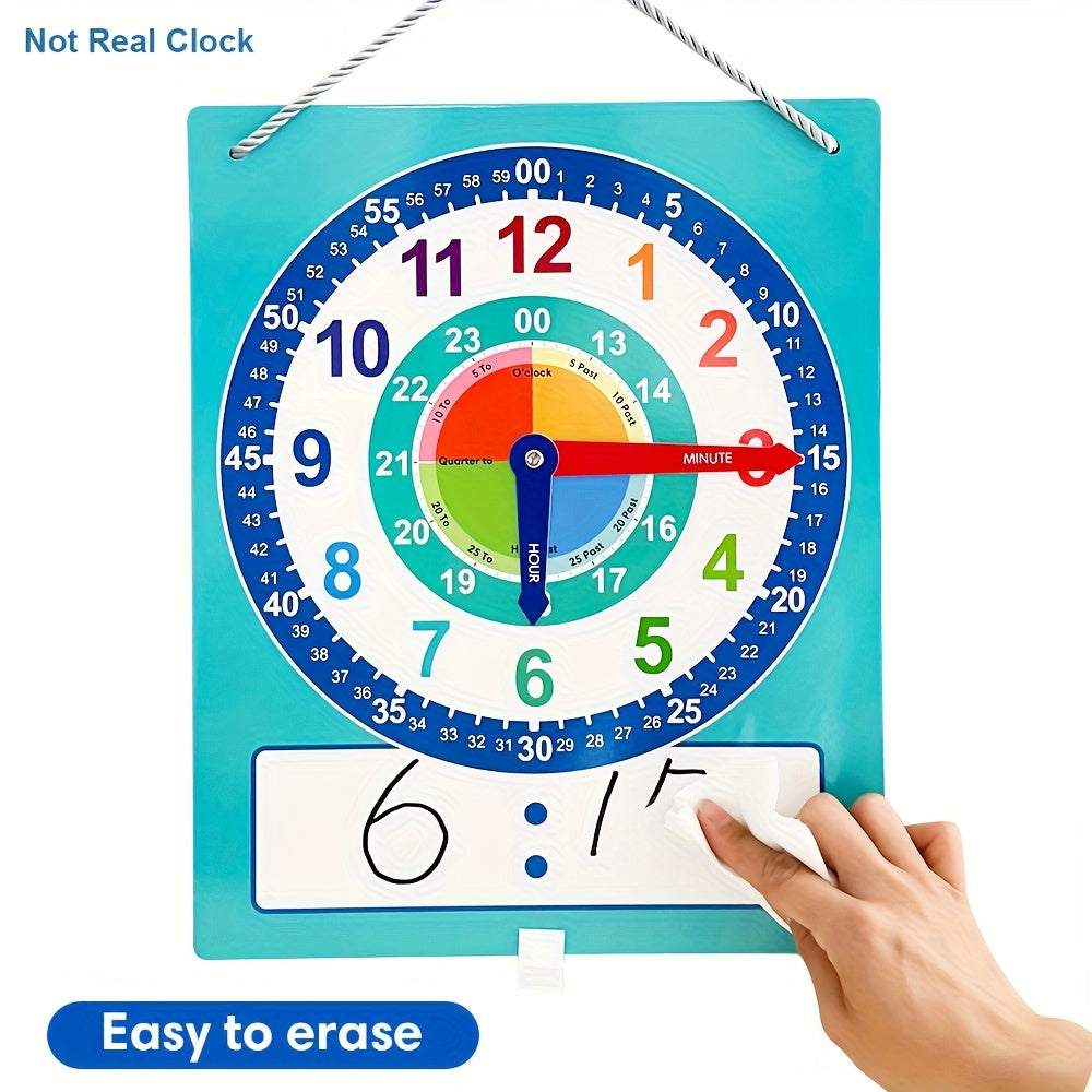 Dry Erase Teaching Clock for Primary School Student Classroom