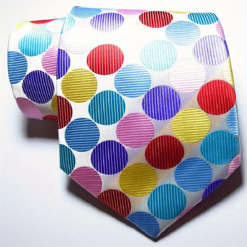 Classic Check Dot Red Green Pink JACQUARD WOVEN Men's Tie Necktie