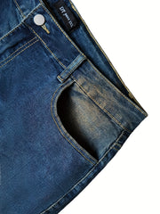  Butterfly Print Flared Leg Jeans With Pockets