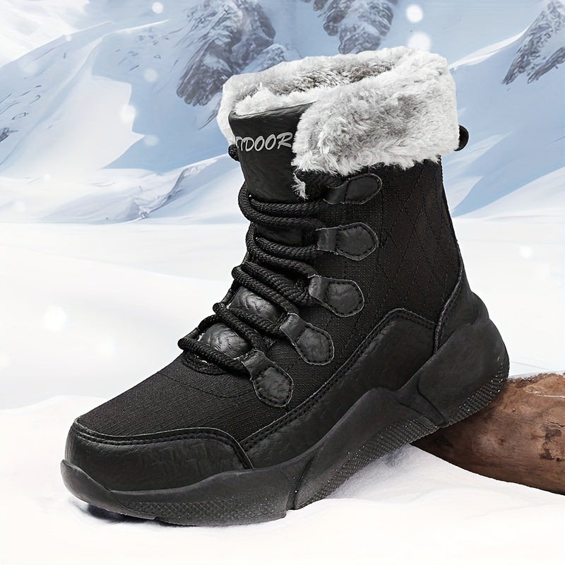Women's Snow Boots Warm Slip On Platform Boots Comfortable Walking Shoes