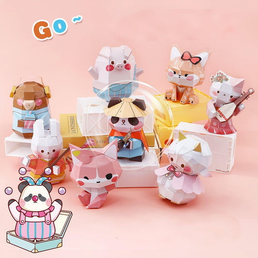 18pcs Colorful Paper Model Jigsaw for Home Decoration