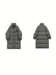 Long Puffer Jacket Women Winter Standing Collar Warm Outdoor Clothing