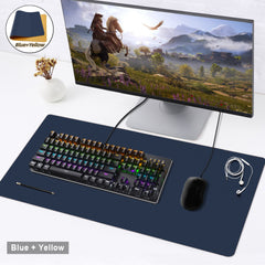 Faux Leather Mouse Pad Dual Sided Desk Anti-Slip Protection Pad Water-Resistant