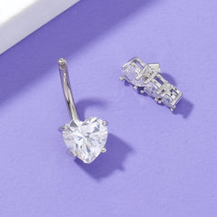 Heart Shape Zircon Belly Button Ring for Women