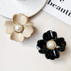 2pcs Small Hair Claw Clip Pearl Flower Charm