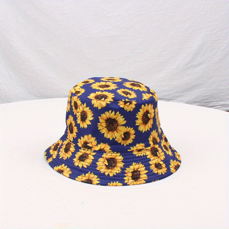 Sunflower Double sided Bucket Hat Sunshade All match Men Women