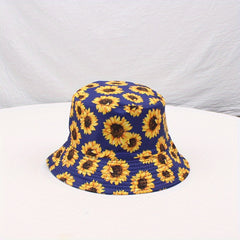 Sunflower Double sided Bucket Hat Sunshade All match Men Women