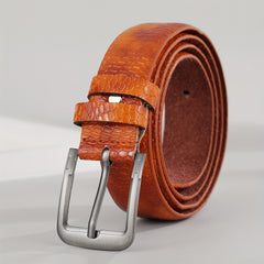 Men's Yellow PU Leather Belt