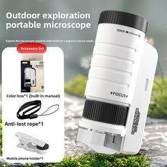 Kids' 3-in-1 Portable Microscope 200X Magnification Educational Toy
