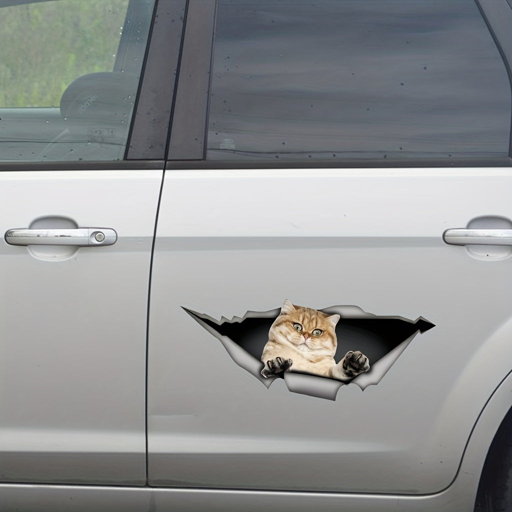 1pc Cat Car Sticker Animal Car Sticker Cartoon Decoration Sticker