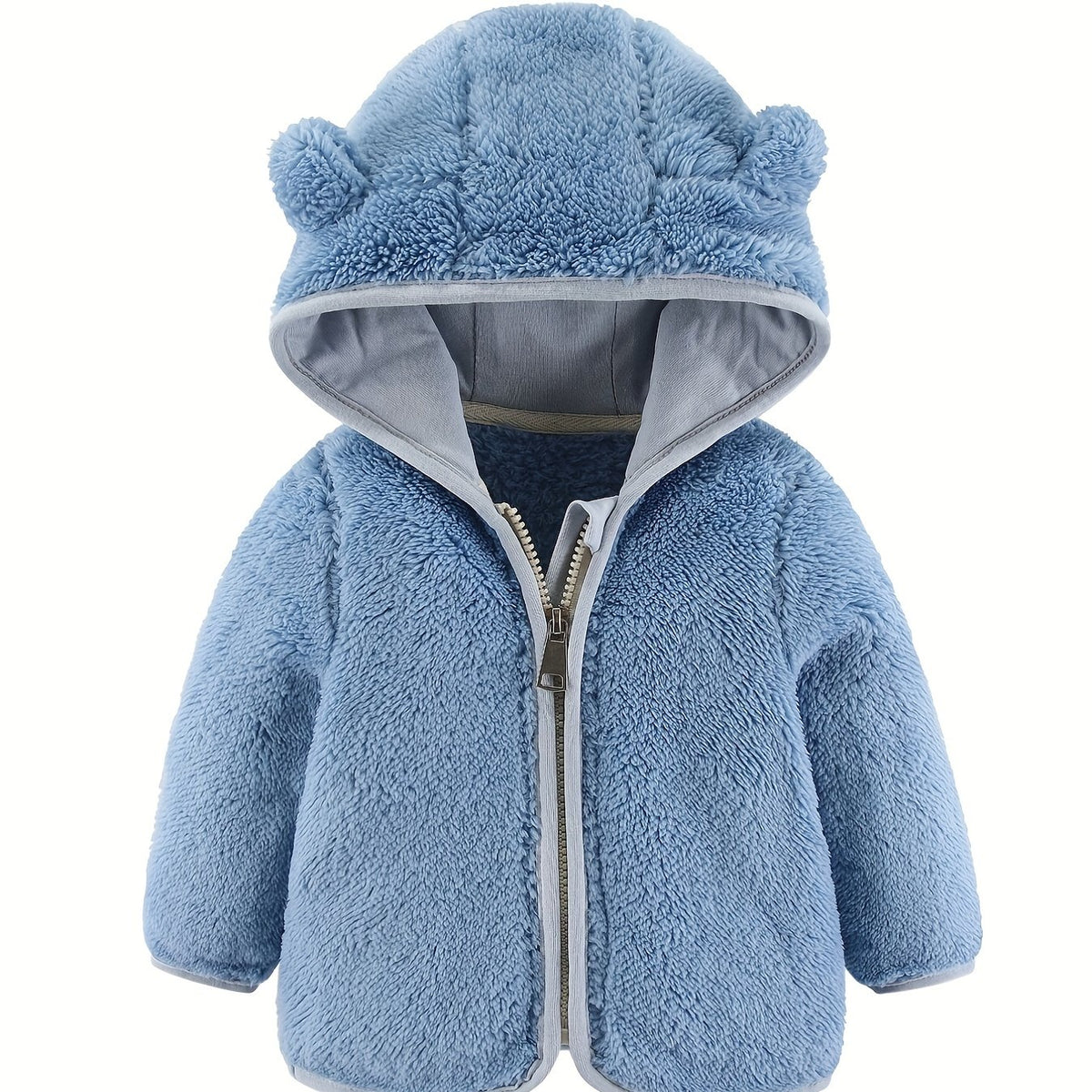 Bear Ear Hoodie Toddler Fleece Jacket Zip Up Teddy Coat