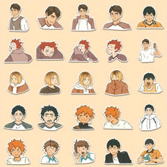 54pcs Anime Cartoon Stickers For Mobile Phone Case Luggage Notebook