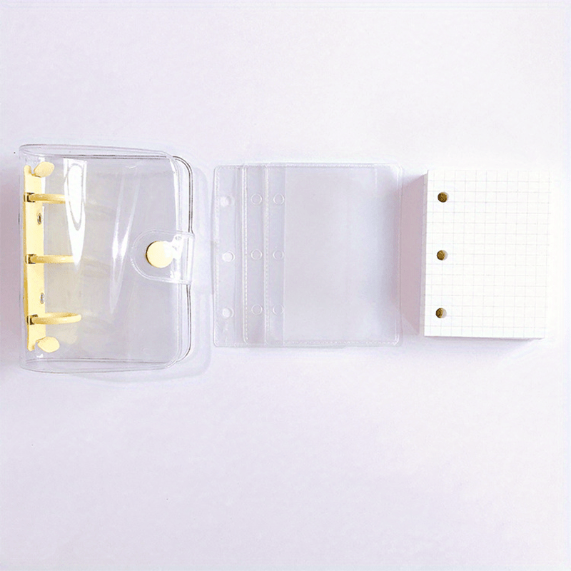 Mini 3 Hole Binder w/ Clear PVC Case for Girls Handbooks