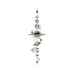 Star Chain Dream Planet Universe Tattoo Sticker