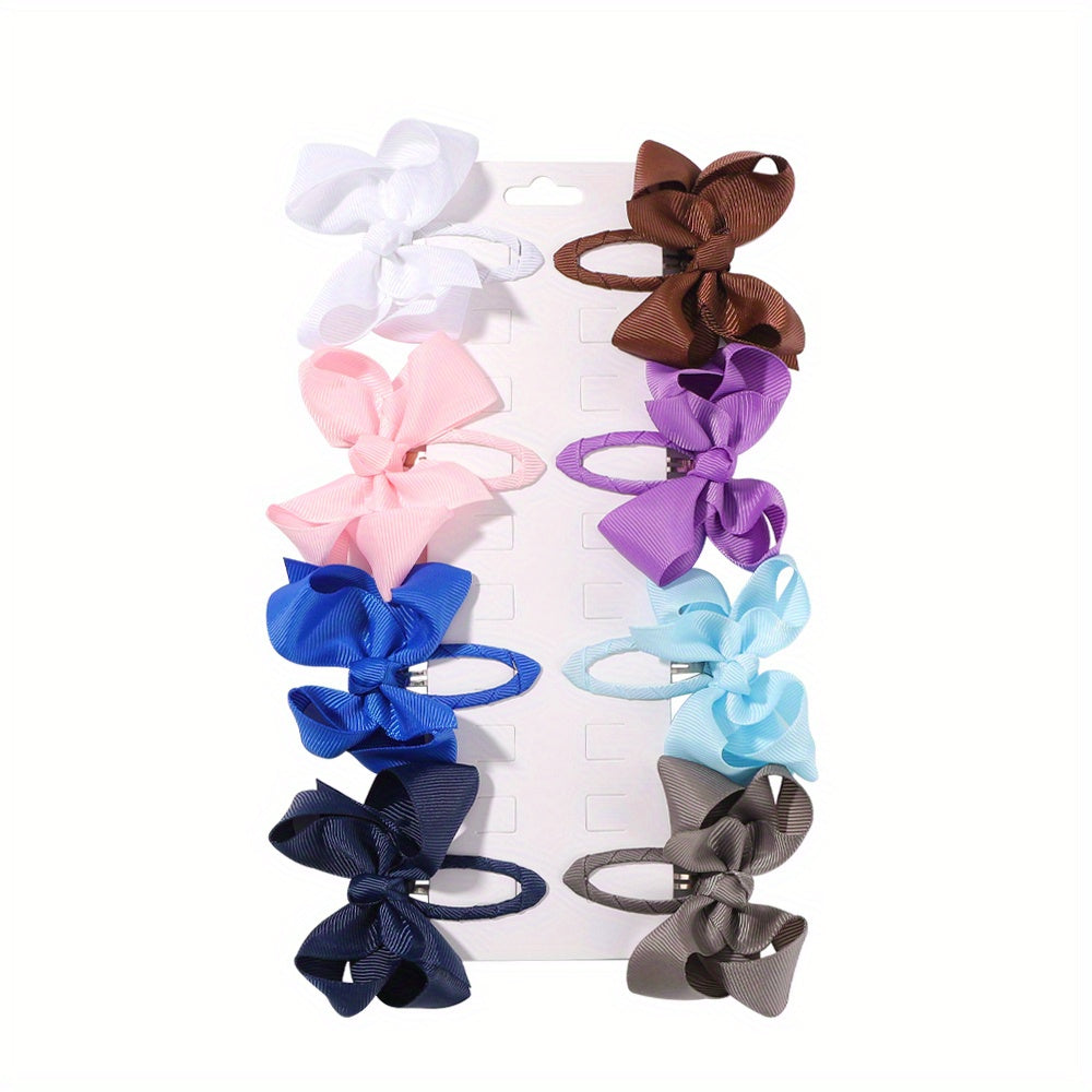 8pcs Bow Hair Clips for Baby Girls