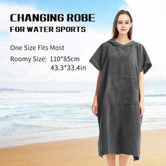 Mutao Hooded Towel Surf Poncho Changing Robe Quick Dry Microfiber Towel