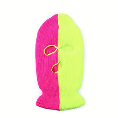 Mens Three Hole Cap Warm Two Knit Cap Cycling Cap