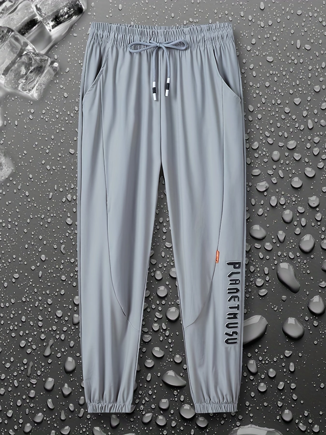 Boys Letter Graphic Quick drying Trousers Drawstring Waist Thin Casual Sport Jog