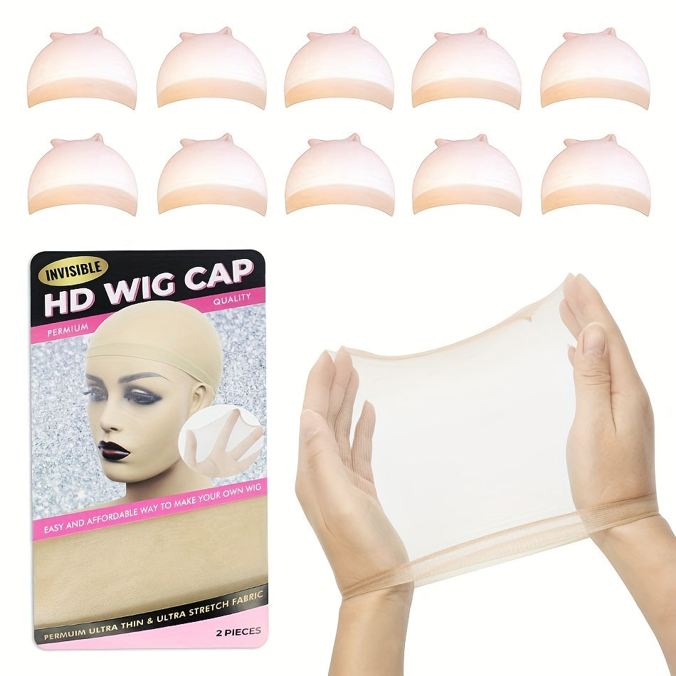 10 Pcs Transparent Wig Caps for Lace Front Wig - Stocking Caps for Wigs