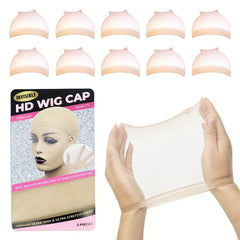 10 Pcs Transparent Wig Caps for Lace Front Wig - Stocking Caps for Wigs