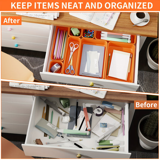 45pcs Plastic Drawer Organizer Set for Kitchen Bedroom Bathroom