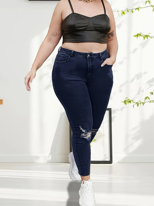  High Waist Stretch Slim Fit Denim Pants