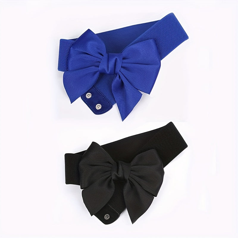 Bowknot Elastic Girdle Women's Waistband Belt Dress Acces
