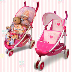ANIVIA Twin Doll Stroller Pink & Purple